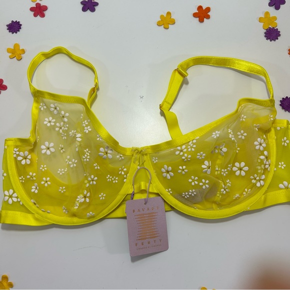 Savage X Fenty Other - Savage X Fenty Full-Figure Unlined Yellow Daisy Print Bra 44DD